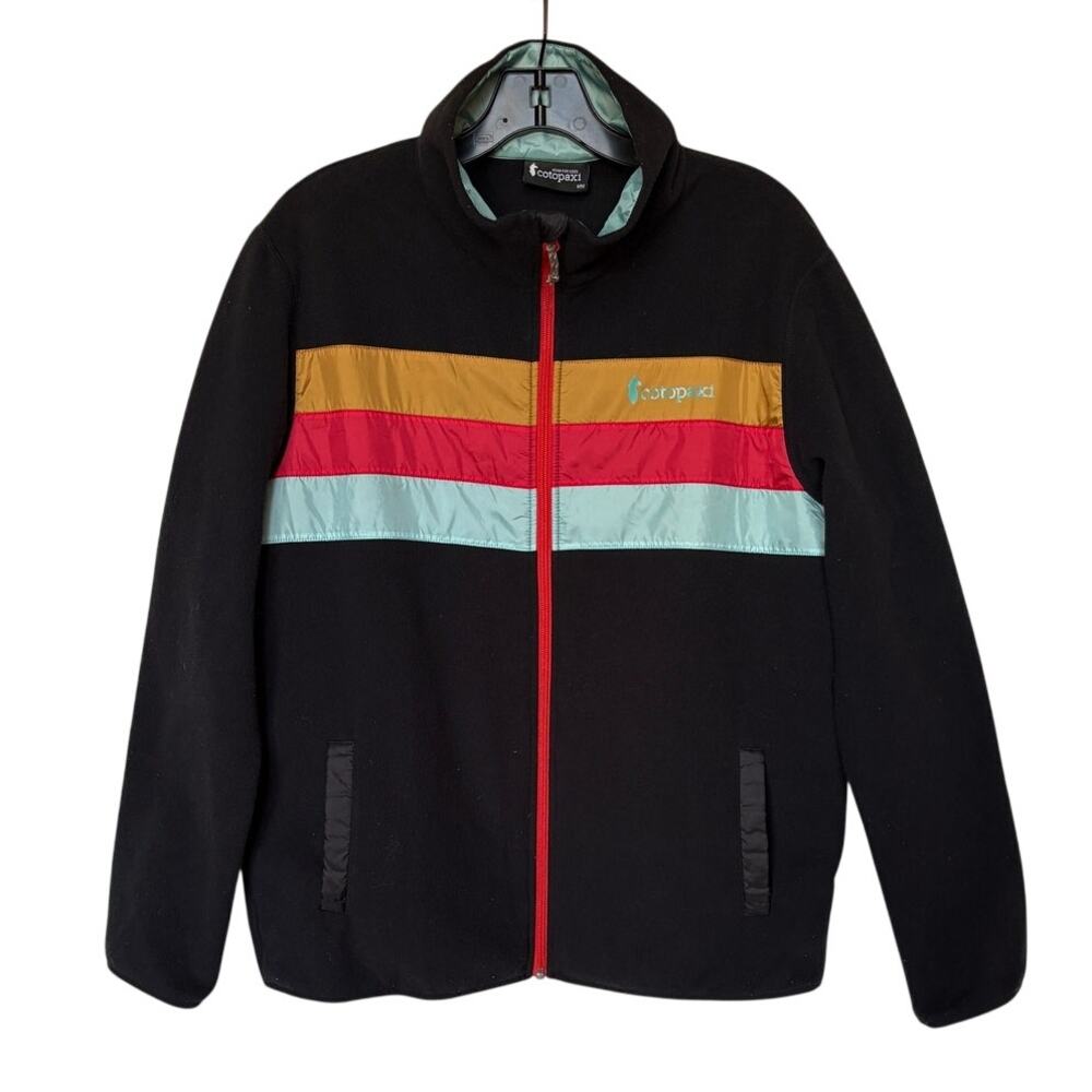 Cotopaxi Mens Teca Full Zip Fleece Jacket Retro Stripes Outdoor Gorpcore size M